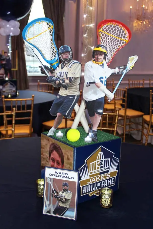 Lacrosse Themed Cube Centerpiece