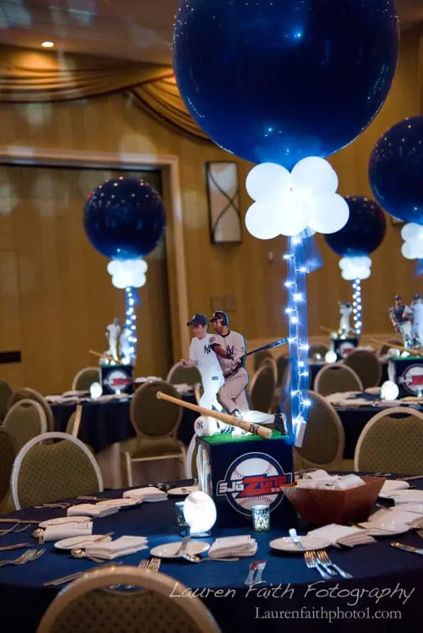 Yankees Themed Centerpiece