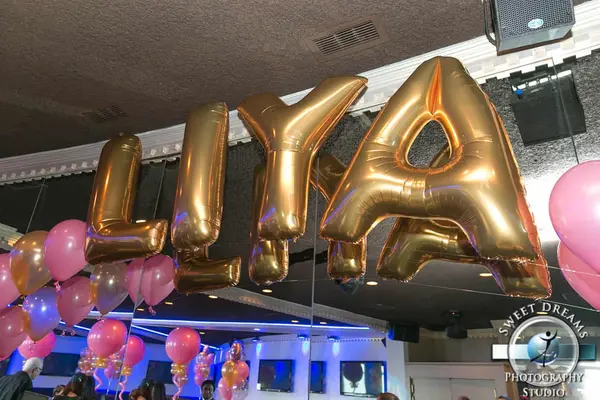 Gold Name in Balloons