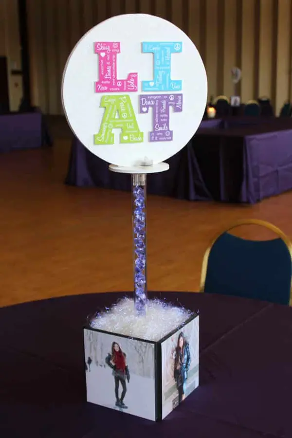Photo Cube and Logo Centerpieces