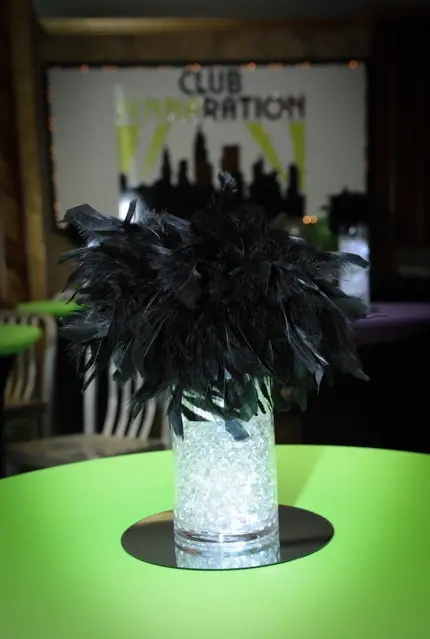 Aqua Gems Feather Centerpiece