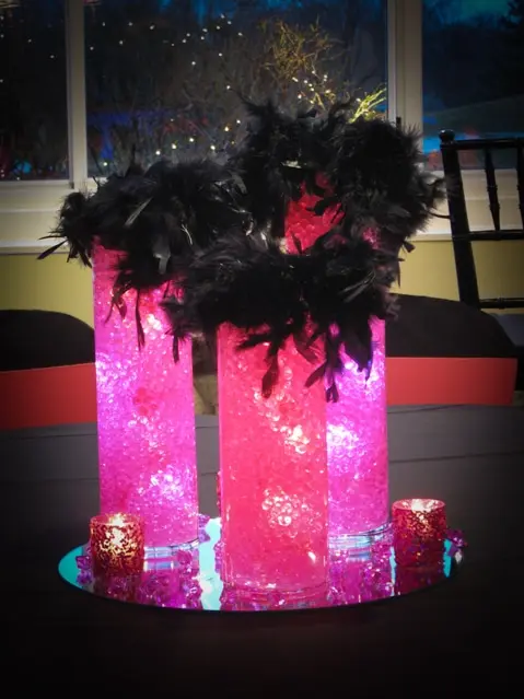 Hot Pink Aqua Gems Centerpiece