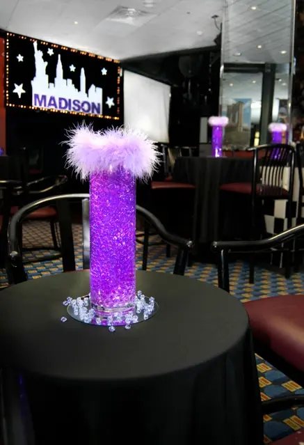 Purple Aqua Gems Centerpiece