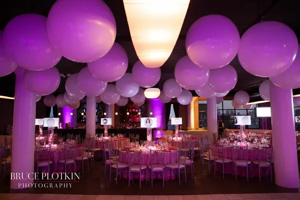 Large White Balloons on Ceiling