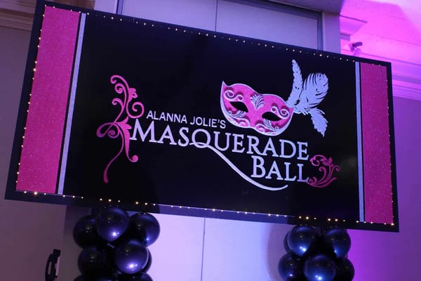 Masquerade Themed Bat Mitzvah Backdrop