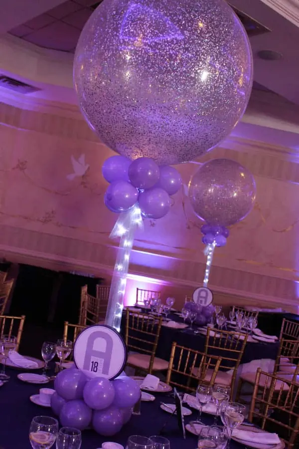 Lavender Sparkle Balloons with Lights