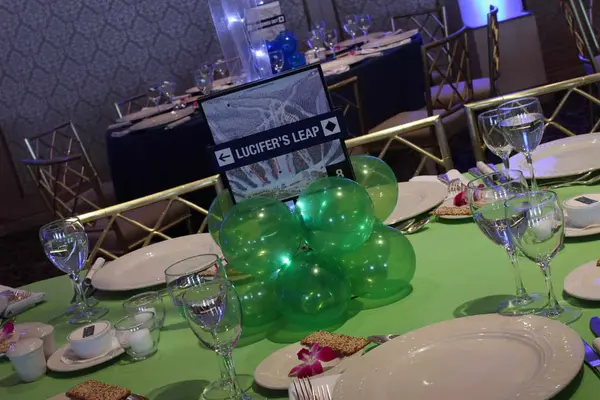 Trail Map Table Signs in Balloon Base