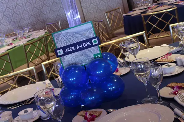 Trail Map Table Signs in Balloon Base
