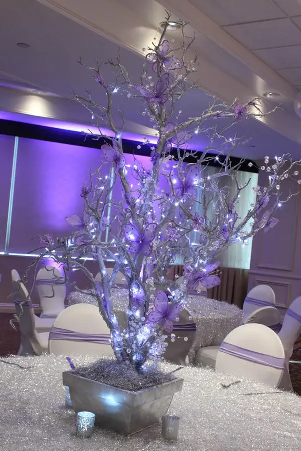 Silver and Lavender LED Tree