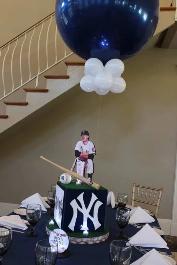 Yankees Themed Centerpiece