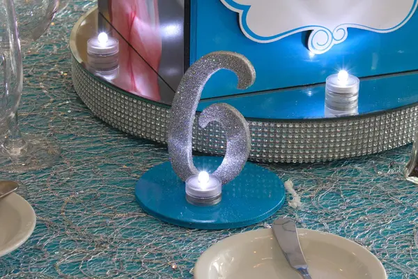 Glittered Table Number