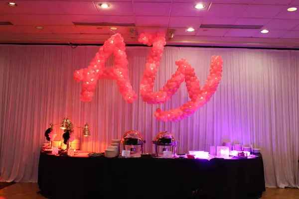 Pink Name in Balloons Sculpture