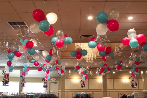 Pink and Turquoise Ceiling Clusters