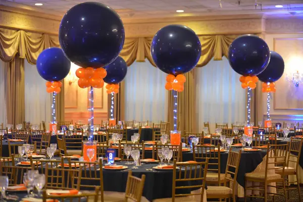 Navy and Orange Aqua Gem Centerpiece