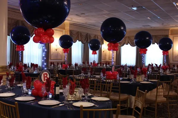 Navy and Red Balloon Centerpiece