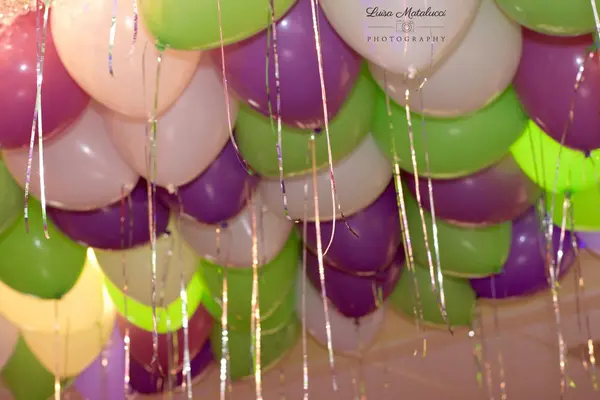 Lavender and Lime Ceiling Balloons