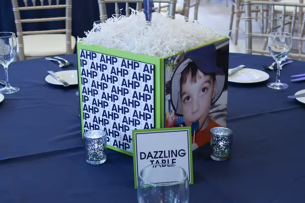 Navy and Lime Cube Centerpieces