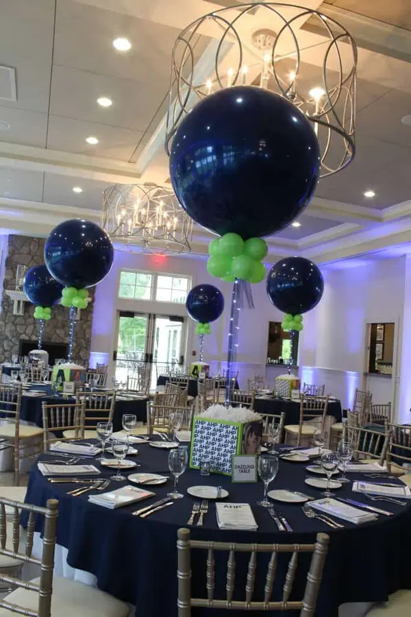 Navy and Lime Cube Centerpieces