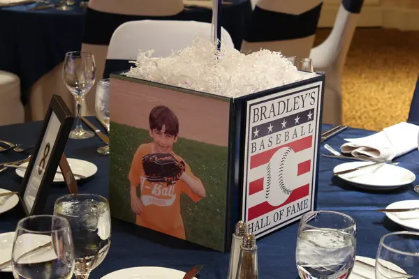 Baseball Photo Cube Centerpiece