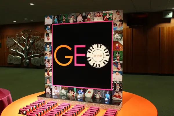 Logo and Photo Border Seating Display