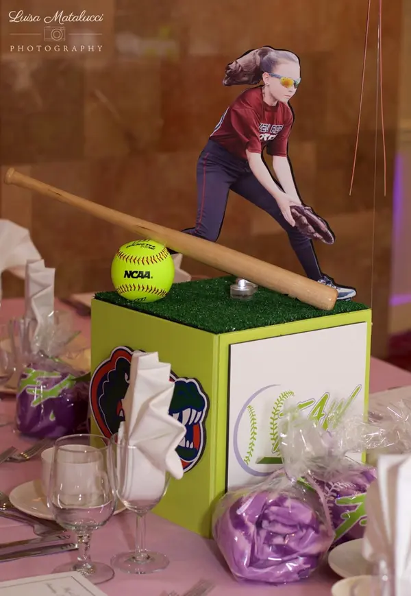 Softball Themed Centerpiece
