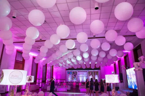 3' White Balloons on Ceiling