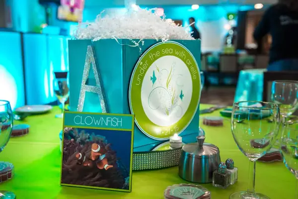 Underwater Themed Cube Centerpiece
