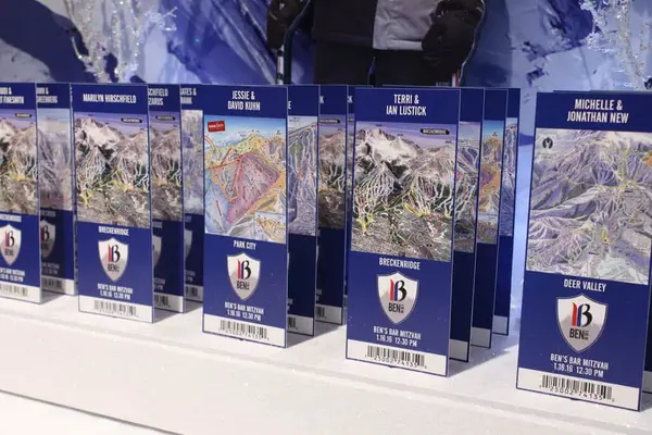 Ski Themed Ticket Place Cards