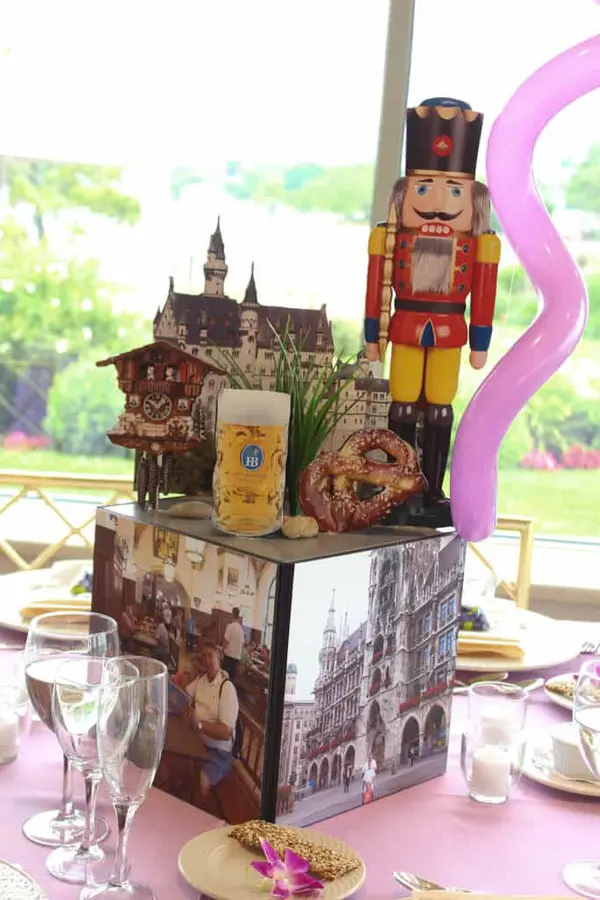 Travel Themed Photo Cube Centerpiece