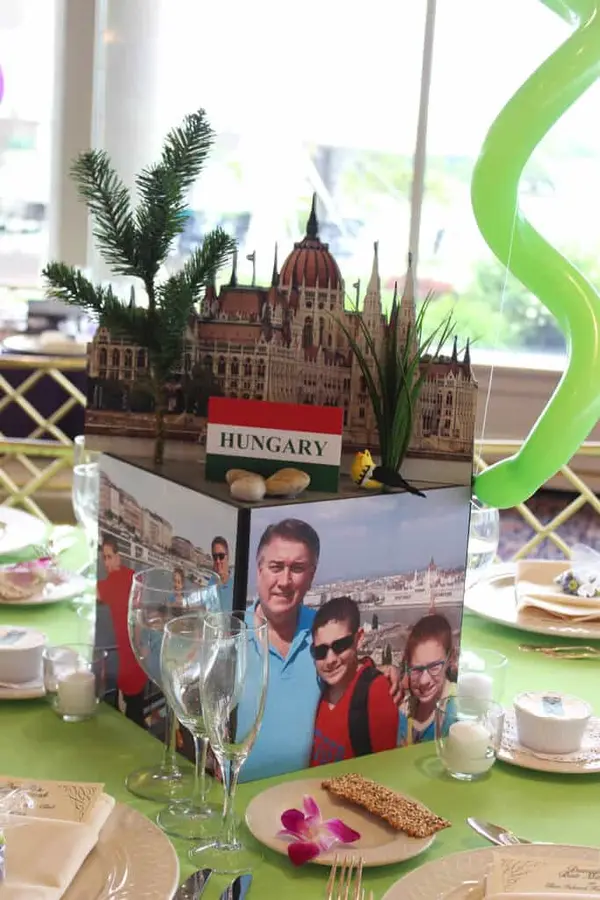 Travel Themed Photo Cube Centerpiece