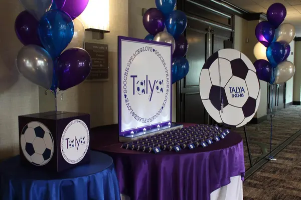 Soccer Themed Seating Card Display