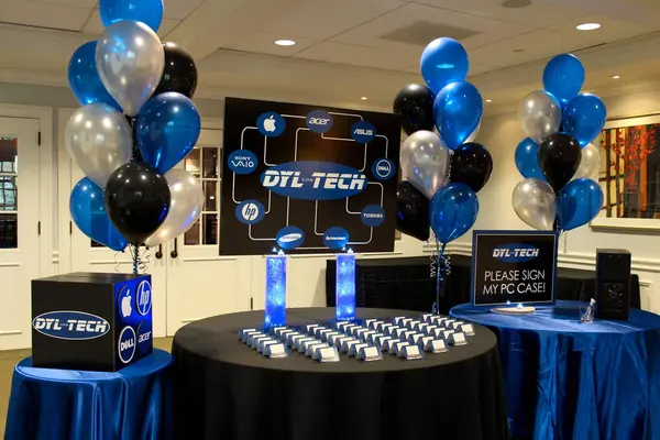 Technology Themed Seating Card Display