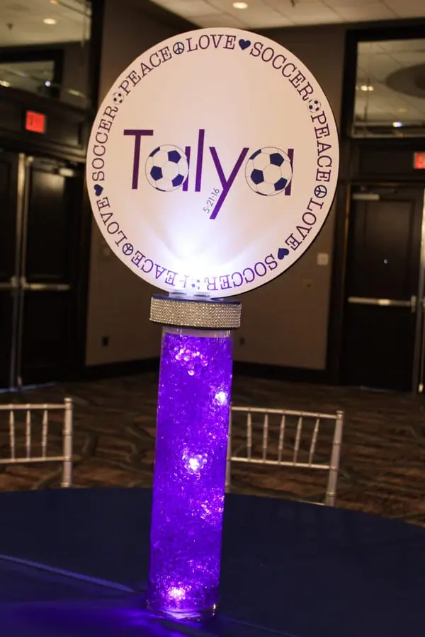 Soccer Themed Logo Centerpiece