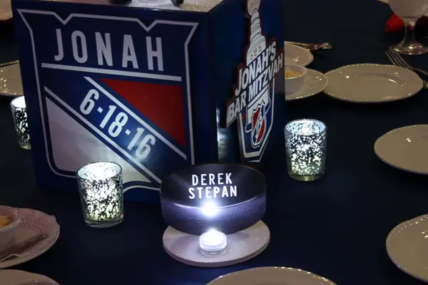 Hockey Puck Table Sign