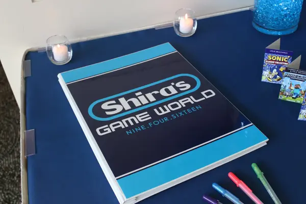 Video Game Themed Logo Sign in Book