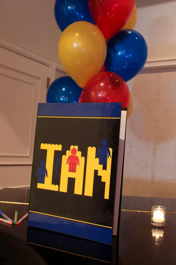 Lego Themed Sign in Book