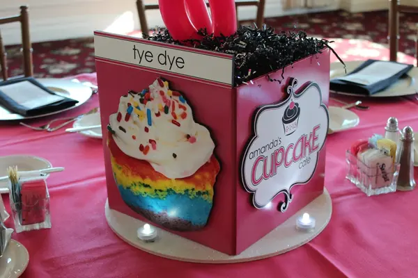 Cupcake Themed Photo Cube Centerpiece