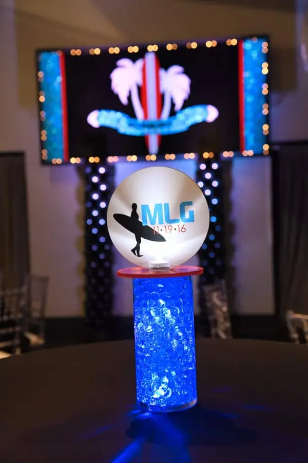 Surf Themed Logo Centerpiece