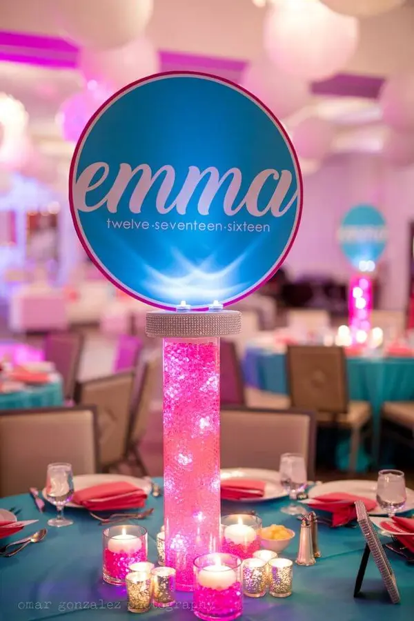 LED Centerpiece with Logo Topper