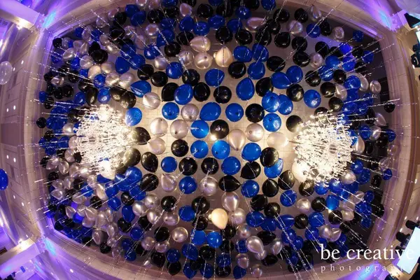 Blue, Black and Silver Loose Ceiling Balloons