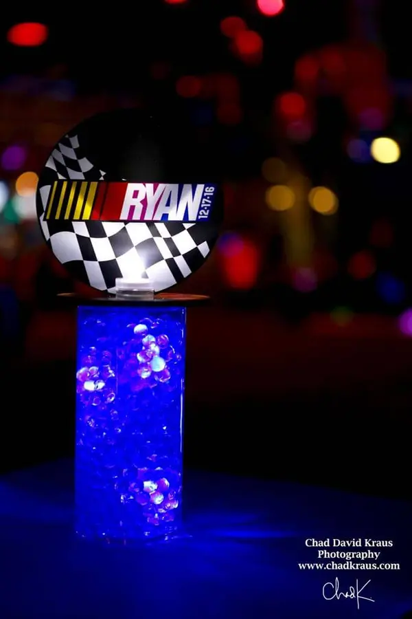 Nascar Themed Lounge Centerpiece