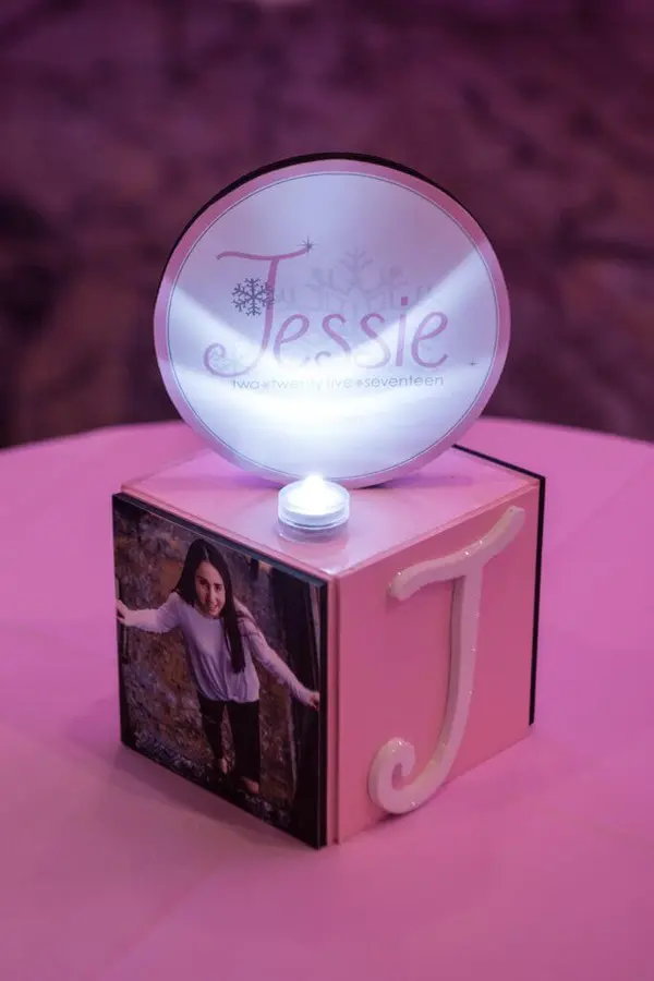 Winter Themed Mini Cube Centerpiece