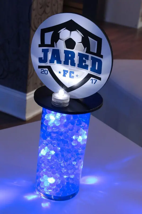 Soccer Themed Lounge Centerpiece