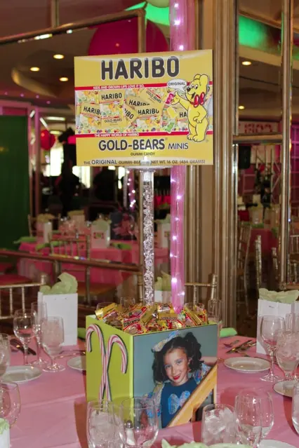 Candy Themed Photo Cube Centerpiece