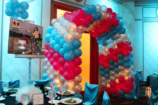 Striped Balloon Tunnel Entrance