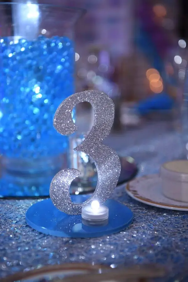 Glittered LED Table Number