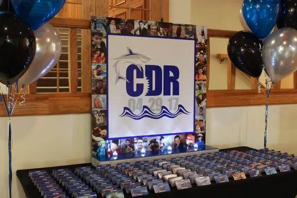 Shark Themed Seating Card Display