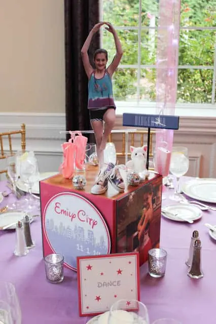 Dance Themed Photo Cube Centerpiece