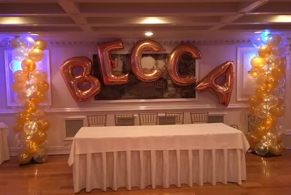 Gold Name in Balloons