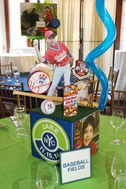 Baseball Themed Photo Cube Centerpiece
